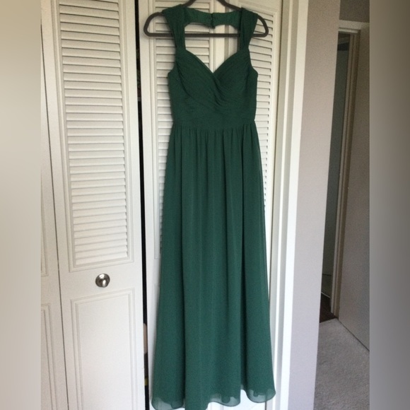 Azazie Raine Dark Green dress with pockets - Picture 3 of 8